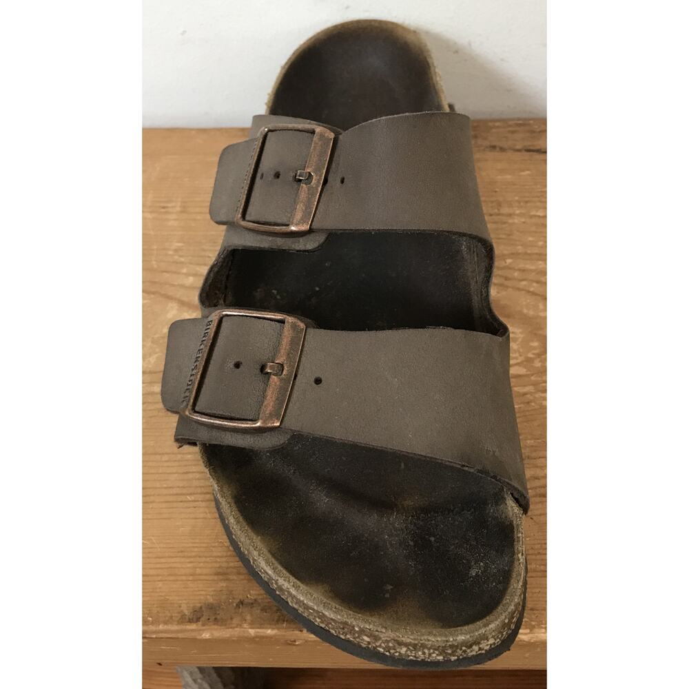 Birkenstock Arizona Brown Nubuck Leather Cork Sandals Shoes womens 39 8.5